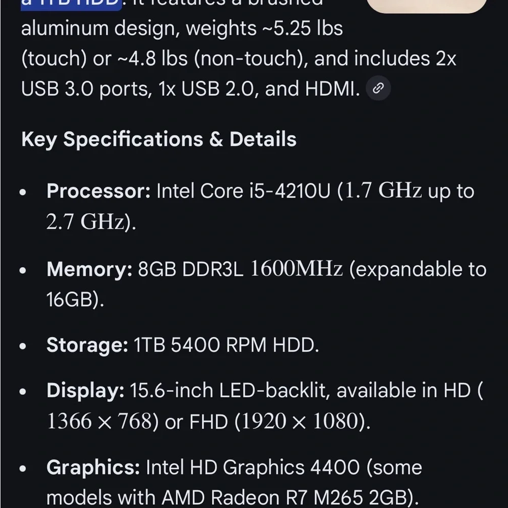 Dell Laptop with Black and Silver Accents